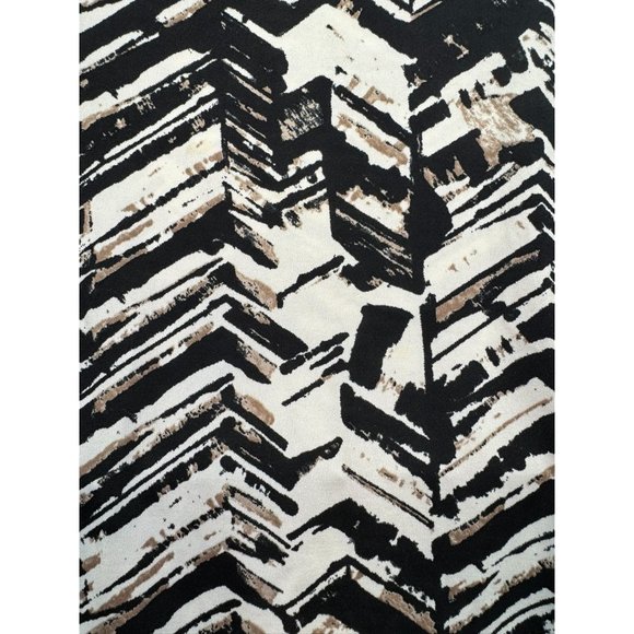 AGB Woman Long Sleeve Top Blouse 3X Black & White Geometric Print Stretchy Casua - Picture 3 of 10